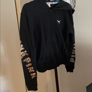 Vs pink zip up hoodie